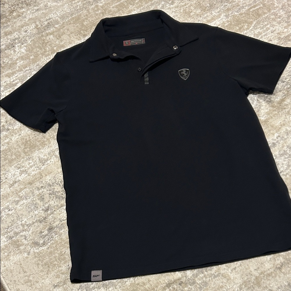 men’s scuderia ferrari black polo